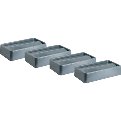 Genuine Joe Swing Lid Container: Rectangular Gray 4/Carton - Waste Containers & Lids