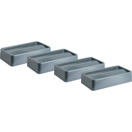 Genuine Joe Swing Lid Container: Rectangular Gray 4/Carton - Waste Containers & Lids
