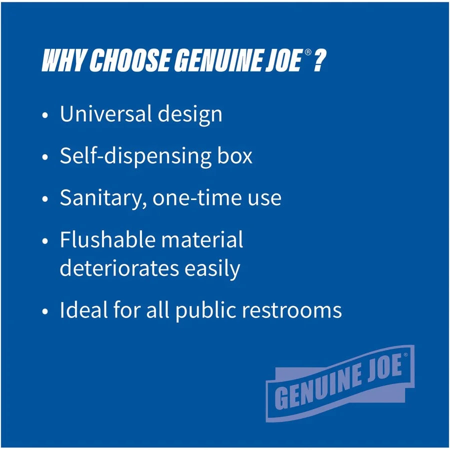 Genuine Joe Half-fold Toilet Seat Covers - For Public - 250 / Pack - 10 / Carton - White