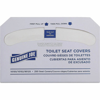 Genuine Joe Toilet Seat Covers - Half-fold for Public Toilets