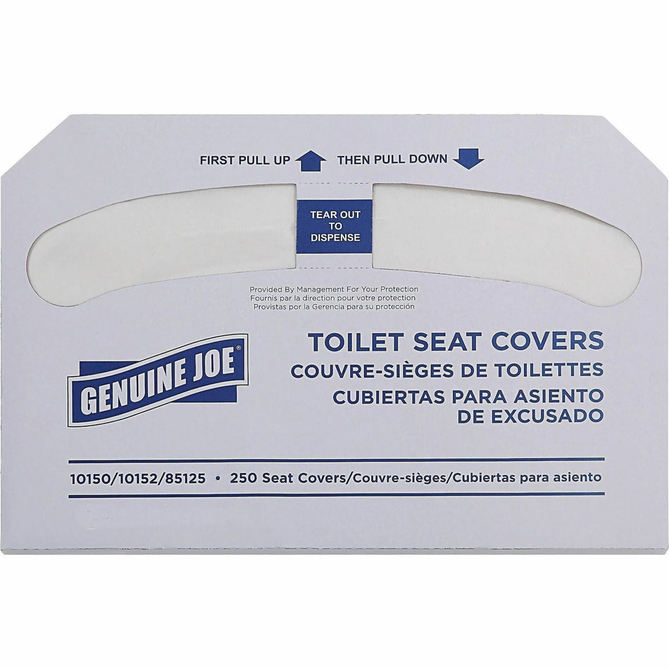 Genuine Joe Toilet Seat Covers - Half-fold for Public Toilets
