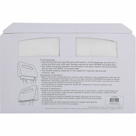 Genuine Joe Toilet Seat Covers - Half-fold - For Public - White - 250/Pack - 20 / Carton