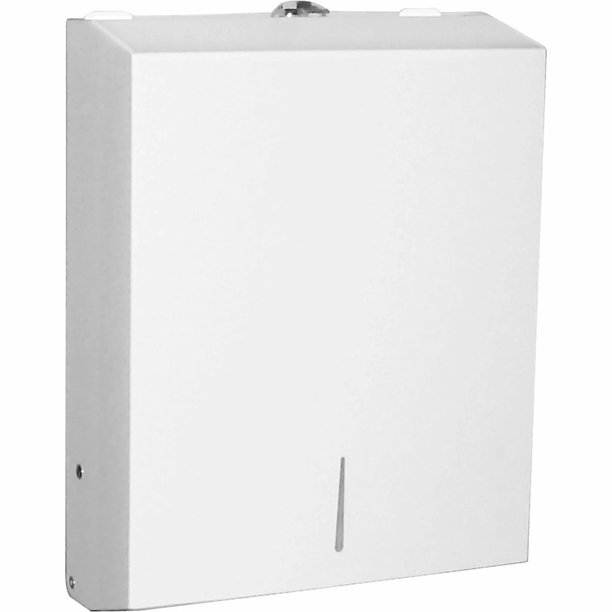 Genuine Joe Towel Dispenser Cabinet: Stainless Steel Wall Mount - White - Paper Dispensers