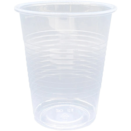 Genuine Joe Transparent Beverage Cups - 12 oz Clear Plastic - Cold Drink - 100/Pack