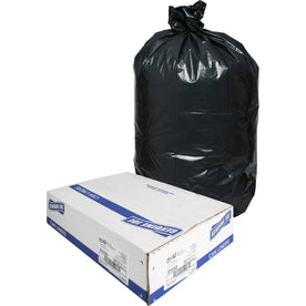Genuine Joe Trash Can Liners: Medium 33 gal Capacity 40’’x33’’ 1.50 mil - Black 100/Box - Bags & Liners