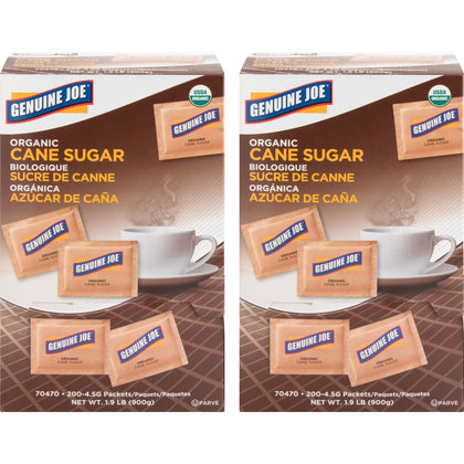Genuine Joe Turbinado Sugar Packets: Molasses Flavor Natural Sweetener - Condiments