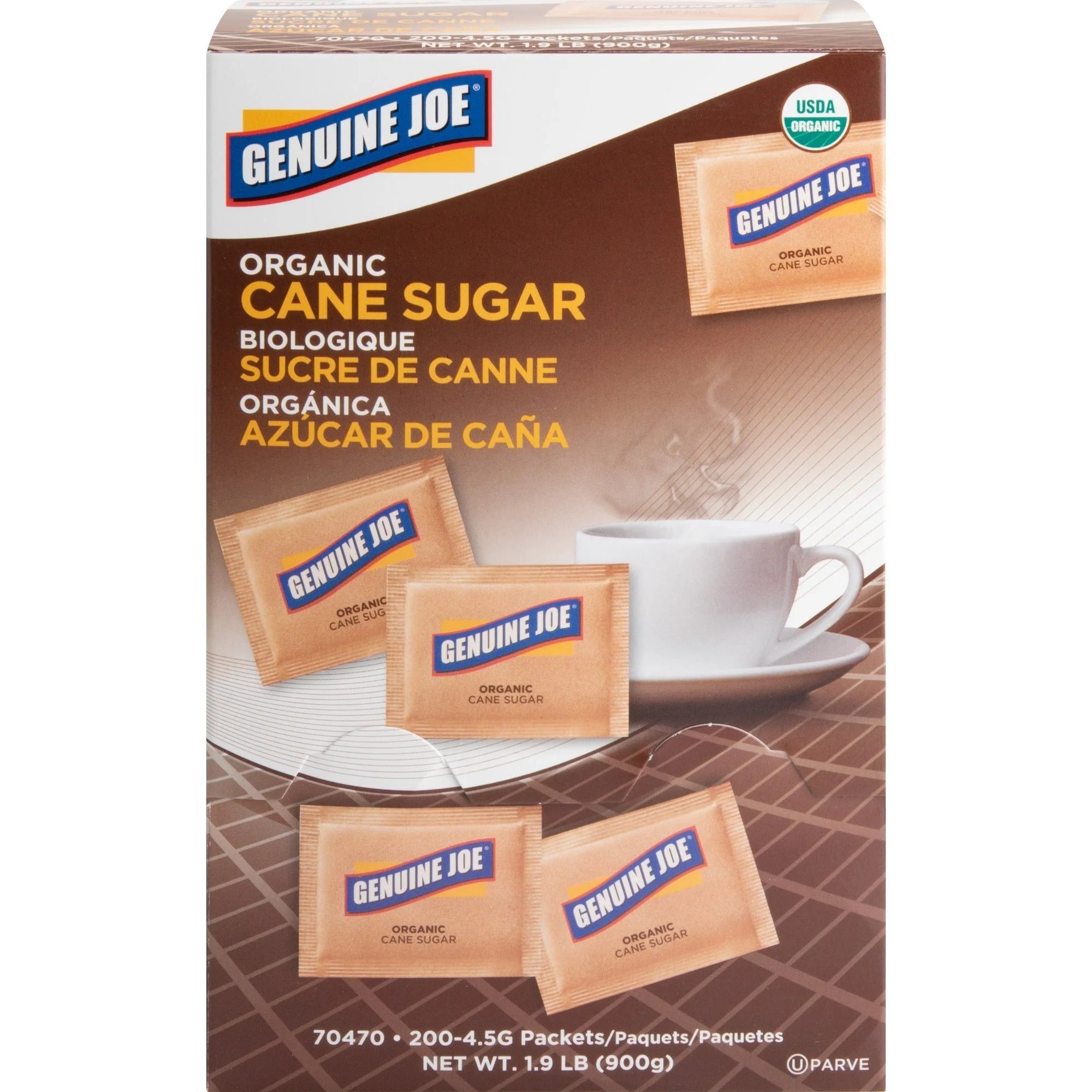 Genuine Joe Turbinado Sugar Packets - Molasses Flavor - Natural Sweetener - Condiments