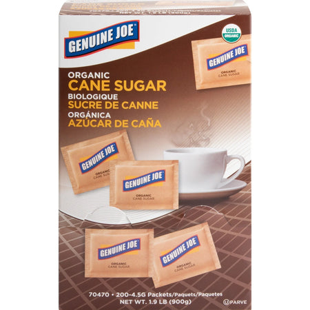 Genuine Joe Turbinado Sugar Packets - Molasses Flavor - Natural Sweetener - Condiments