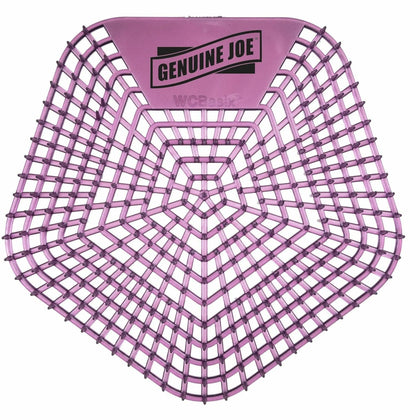 Genuine Joe Urinal Screens: Dual-Sided Design Lasts 30 Days - 10/Carton - Screens / Mats