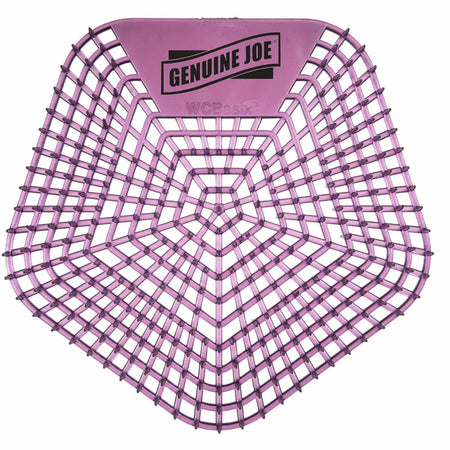 Genuine Joe Urinal Screens: Dual-Sided Design Lasts 30 Days - 10/Carton - Screens / Mats