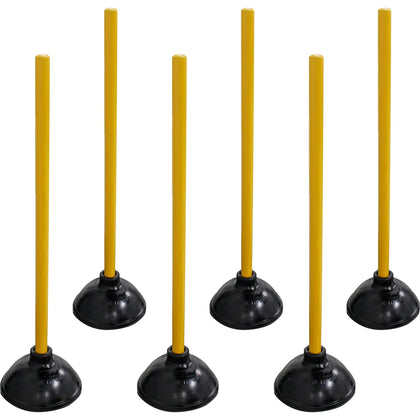Genuine Joe Value Plus Plunger: 5.75’’ Cup Diameter 23’’ Length - Yellow - Drain Toilet Pipe - Plungers
