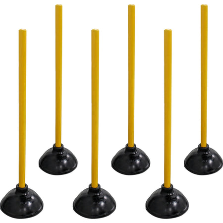 Genuine Joe Value Plus Plunger: 5.75’’ Cup Diameter 23’’ Length - Yellow - Drain Toilet Pipe - Plungers