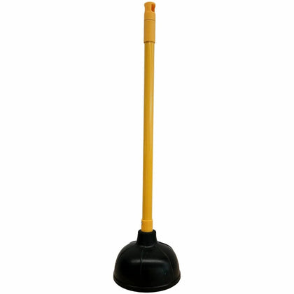 Genuine Joe Value Plus Plunger: 5.75’’ Cup Diameter 23’’ Length - Yellow - For Toilet Drain Pipe - Plungers