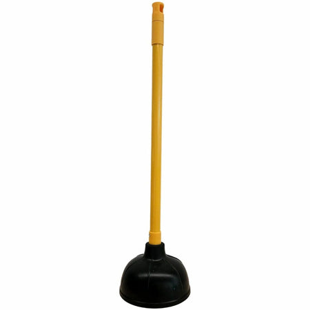 Genuine Joe Value Plus Plunger: 5.75’’ Cup Diameter 23’’ Length - Yellow - For Toilet Drain Pipe - Plungers