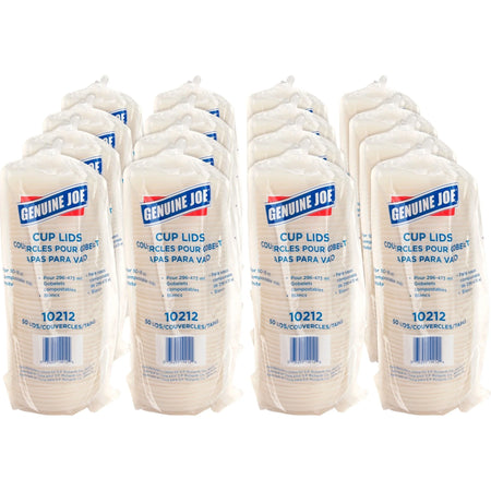 Genuine Joe Vented Hot Cup Lid - White - 50/Pack - 20/Carton - Cups