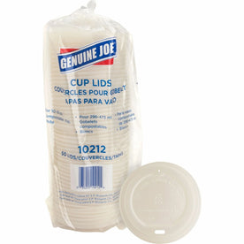 Genuine Joe Vented Hot Cup Lid - Polystyrene - White - 50 / Pack - Cups