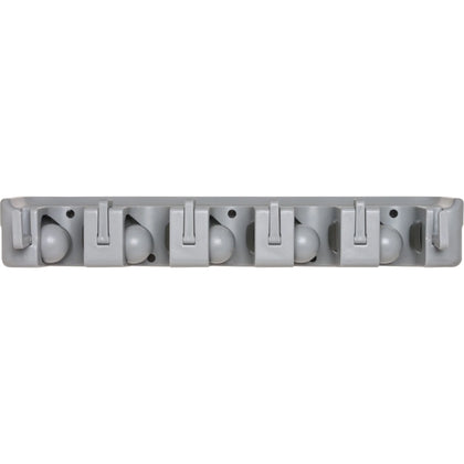 Genuine Joe Wall Organizer Rack for Cleaning Tools - Sturdy ABS Plastic - Gray - Tool Organizers