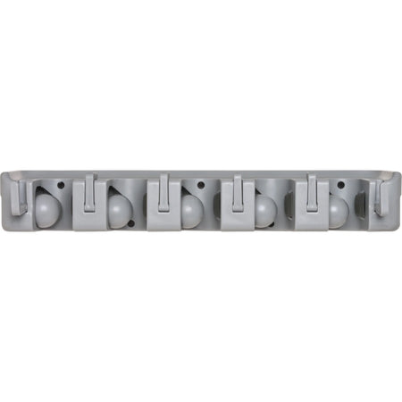 Genuine Joe Wall Organizer Rack for Cleaning Tools - Sturdy ABS Plastic - Gray - Tool Organizers