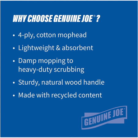 Genuine Joe Wood Handle Complete Wet Mop - Alternate-Image1