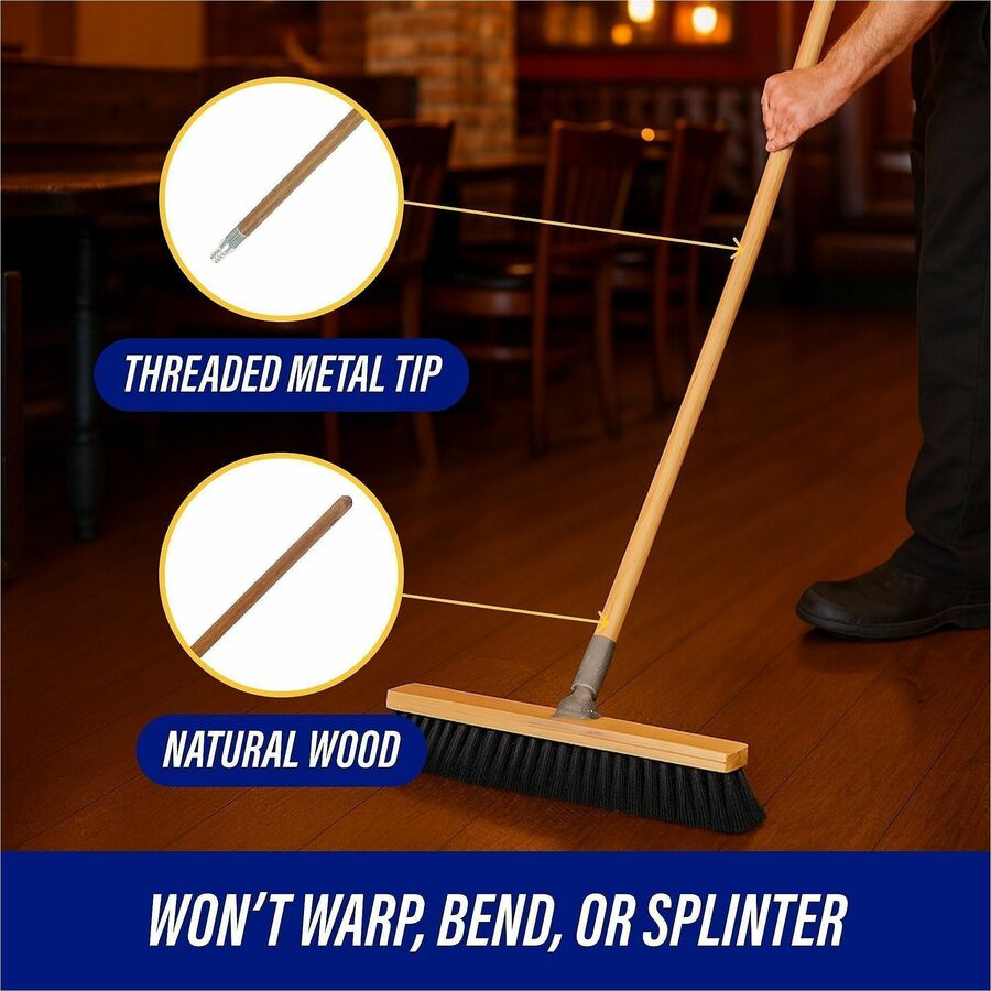 Genuine Joe Wood Handle with Threaded Metal Tip - Alternate-Image1