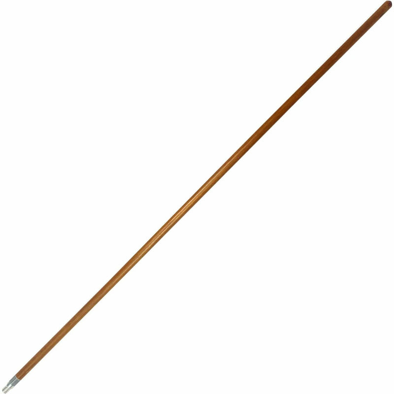 Genuine Joe Wood Handle with Threaded Metal Tip - Natural - 1 Each - Scrub Brushes