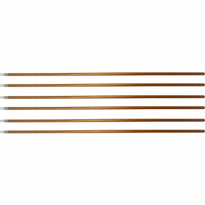 Genuine Joe Wood Handle with Threaded Metal Tip - Natural - 6 / Carton - Scrub Brushes
