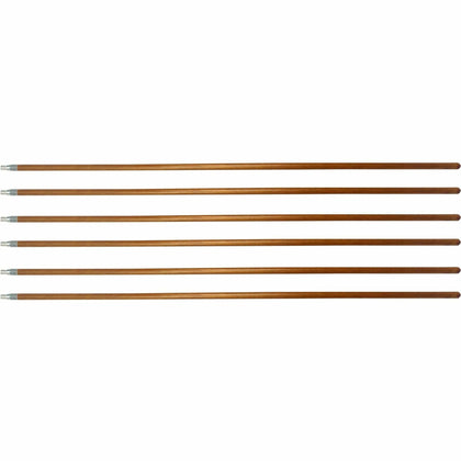 Genuine Joe Wood Handle with Threaded Metal Tip - Natural - 6 / Carton - Scrub Brushes