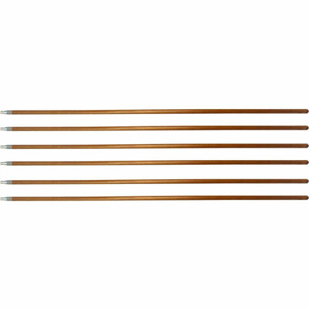 Genuine Joe Wood Handle with Threaded Metal Tip - Natural - 6 / Carton - Scrub Brushes