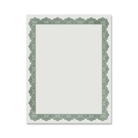Geographics Award Parchment Certificates - Green Border - 25 Pack - & Seals