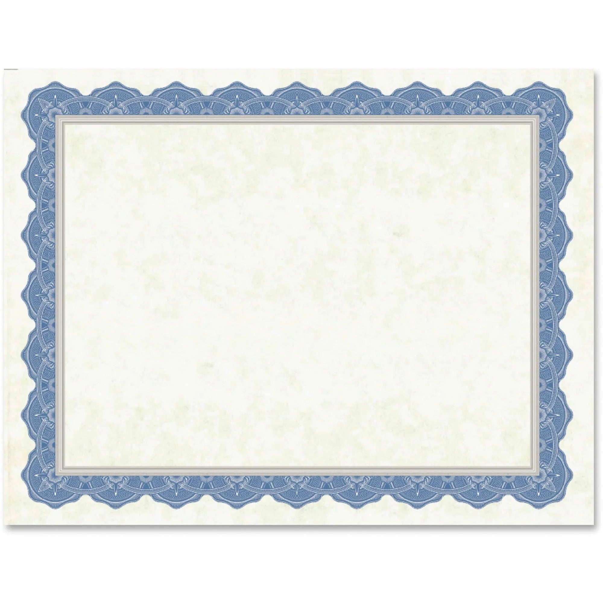 Geographics Drama Blue Border Certificates - 8.5’’ x 11’’ - 15/Pack - & Seals