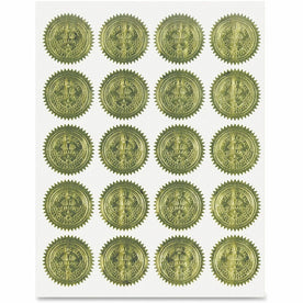 Geographics Gold Embossed Seals - Elegant 2’’ Diameter for Certificates & More