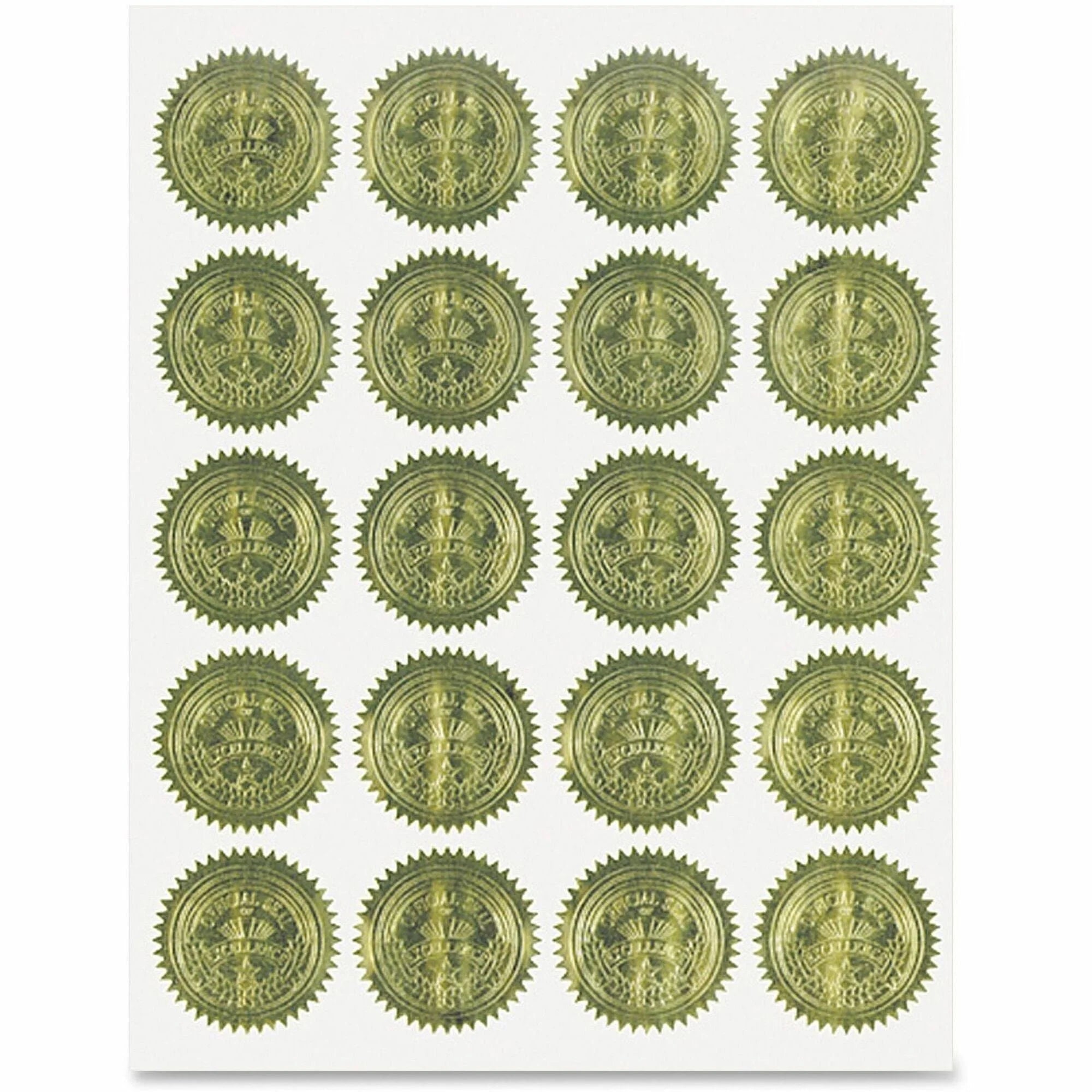 Geographics Gold Embossed Seals - Elegant 2’’ Diameter for Certificates & More