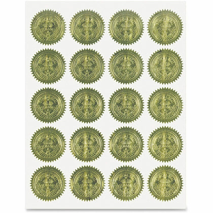 Geographics Gold Embossed Seals - Elegant 2’’ Diameter for Certificates & More