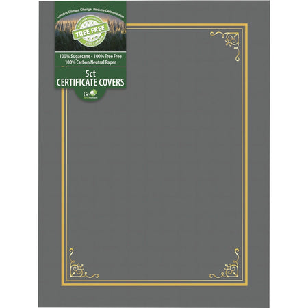 Geographics Letter Certificate Holder - Elegant Gray - Pack of 5 - Certificates & Seals