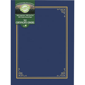Geographics Letter Certificate Holder - Navy (5/Pack) - Certificates & Seals