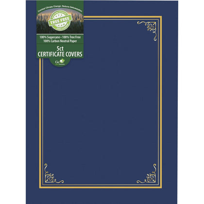 Geographics Letter Certificate Holder - Navy (5/Pack) - Certificates & Seals
