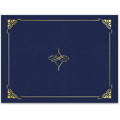 Geographics Recycled Certificate Holder - Blue/Gold - 8.5’’ x 11’’ - 5/Pack - Certificates & Seals