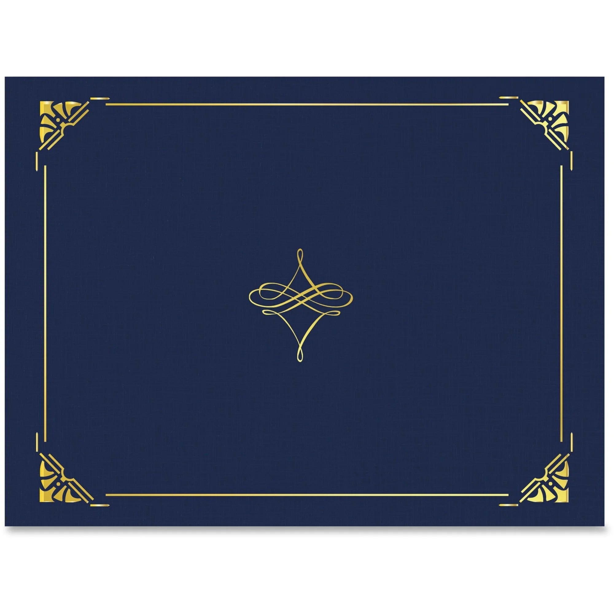 Geographics Recycled Certificate Holder - Blue/Gold - 8.5’’ x 11’’ - 5/Pack - Certificates & Seals