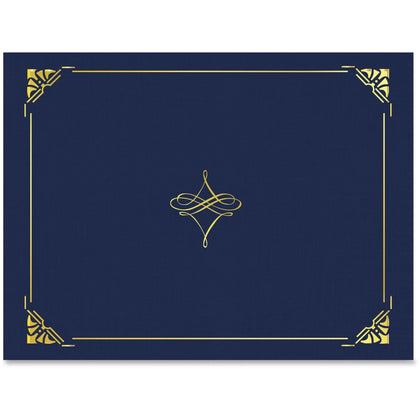 Geographics Recycled Certificate Holder - Blue/Gold - 8.5’’ x 11’’ - 5/Pack - Certificates & Seals