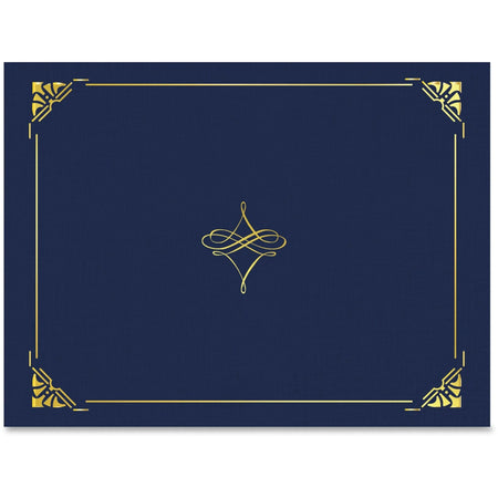 Geographics Recycled Certificate Holder - Blue/Gold - 8.5’’ x 11’’ - 5/Pack - Certificates & Seals