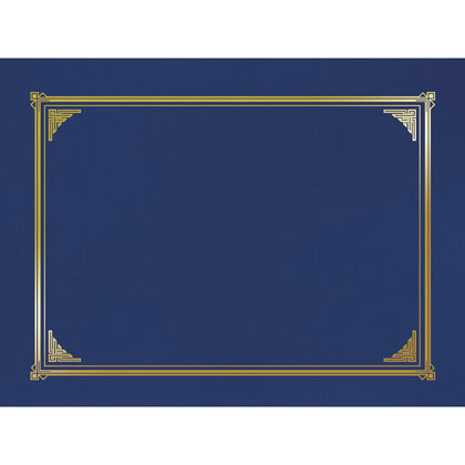 Geographics Recycled Certificate Holder - Navy Blue Linen - 6 Pack - Certificates & Seals