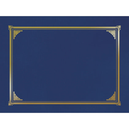 Geographics Recycled Certificate Holder - Navy Blue Linen - 6 Pack - Certificates & Seals