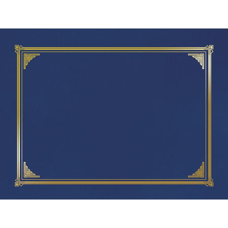 Geographics Recycled Certificate Holder - Navy Blue Linen - 6 Pack - Certificates & Seals