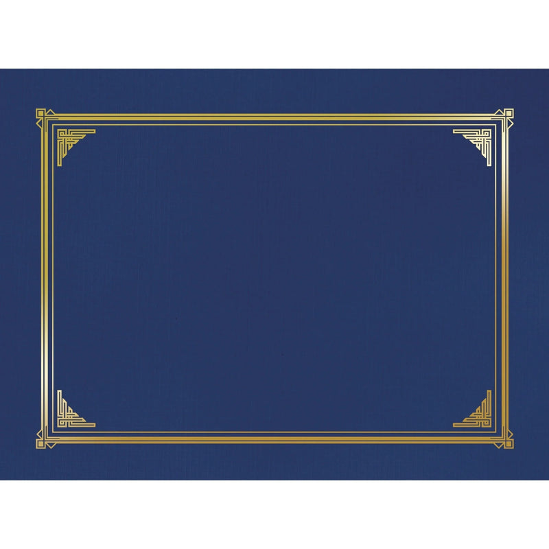 Geographics Recycled Certificate Holder - Navy Blue Linen - 6 Pack - Certificates & Seals
