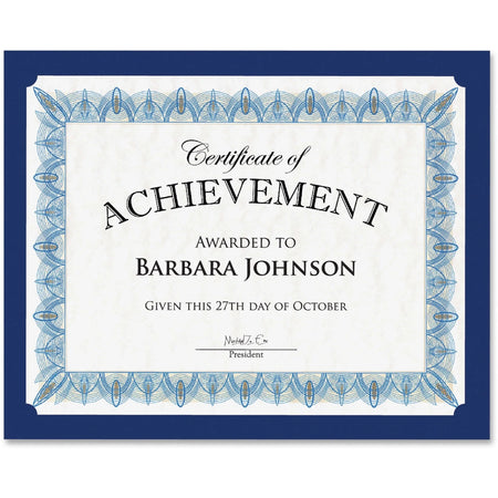 Geographics Recycled Certificate Holder - Navy - Eco-Friendly - Pack of 10 - Certificates & Seals
