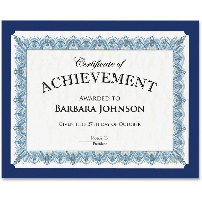 Geographics Recycled Certificate Holder - Navy - Eco-Friendly - Pack of 10 - Certificates & Seals