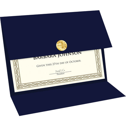 Geographics Recycled Certificate Holder - Navy - Eco-Friendly - Pack of 5 - Certificates & Seals