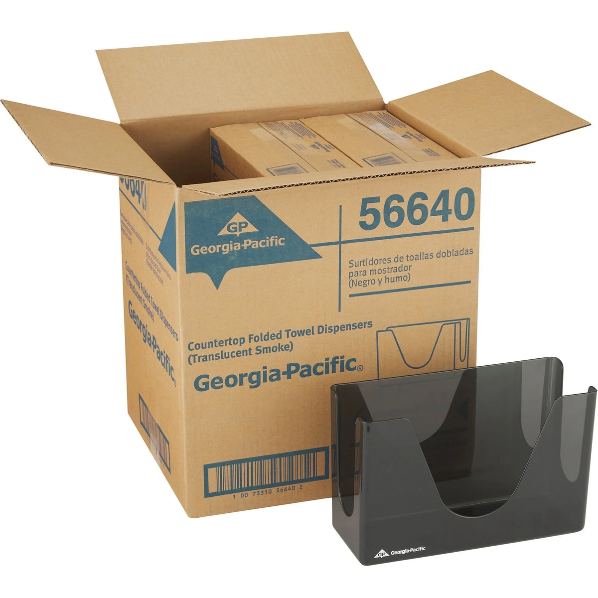 Georgia-Pacific Paper Towel Dispenser - C Fold Multifold - Durable Plastic - 7’’ x 11’’ 4.4’’ - Smoke - 6/Carton