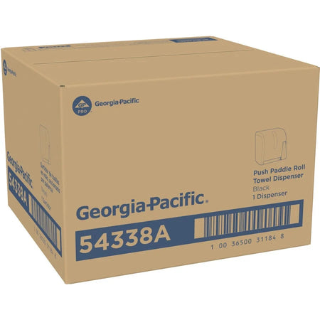Georgia-Pacific Push Paddle Paper Towel Dispenser - Roll - 14.3’’ Height x 12.8’’ Width 10.5’’ Depth - Black - Hygienic