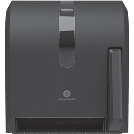 Georgia-Pacific Push Paddle Paper Towel Dispenser - Roll - 14.3’’ Height x 12.8’’ Width 10.5’’ Depth - Black - Hygienic